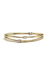 Bo Gold Ring - Goud - Drie diamantjes