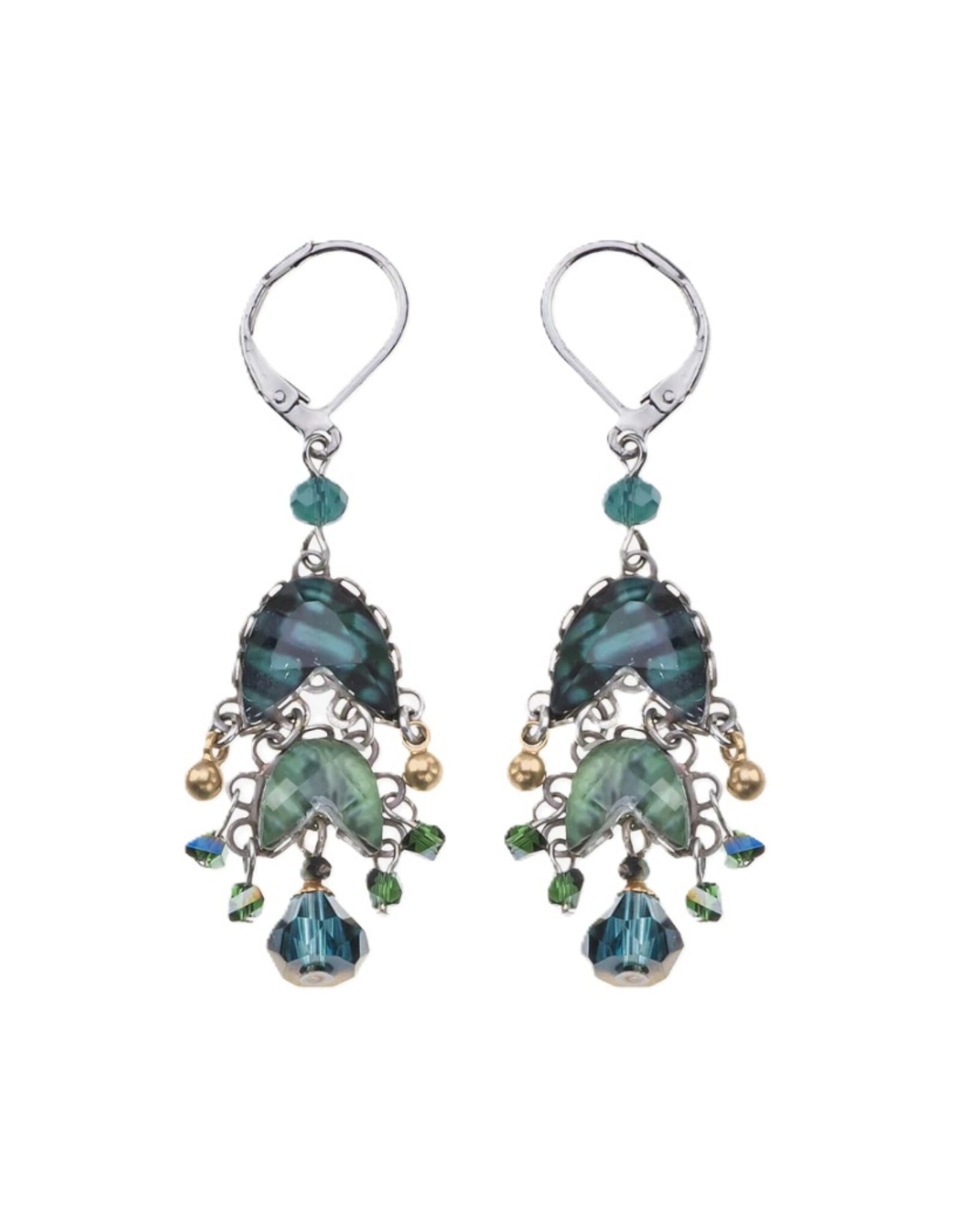 Ayala Bar Earrings Emerald Reflection Set, Silvenia