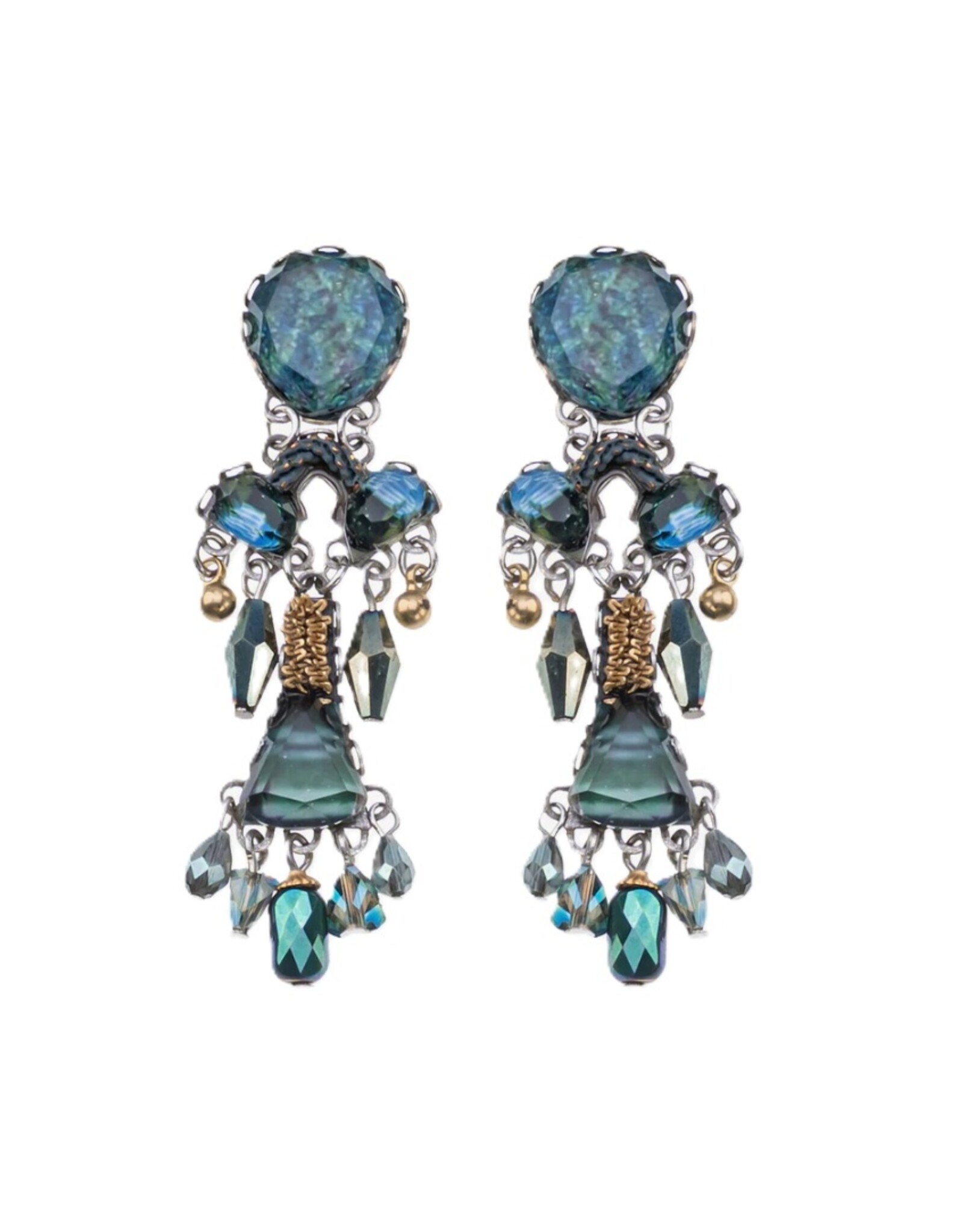 Ayala Bar Earrings Emerald Reflection Set, Jadiva