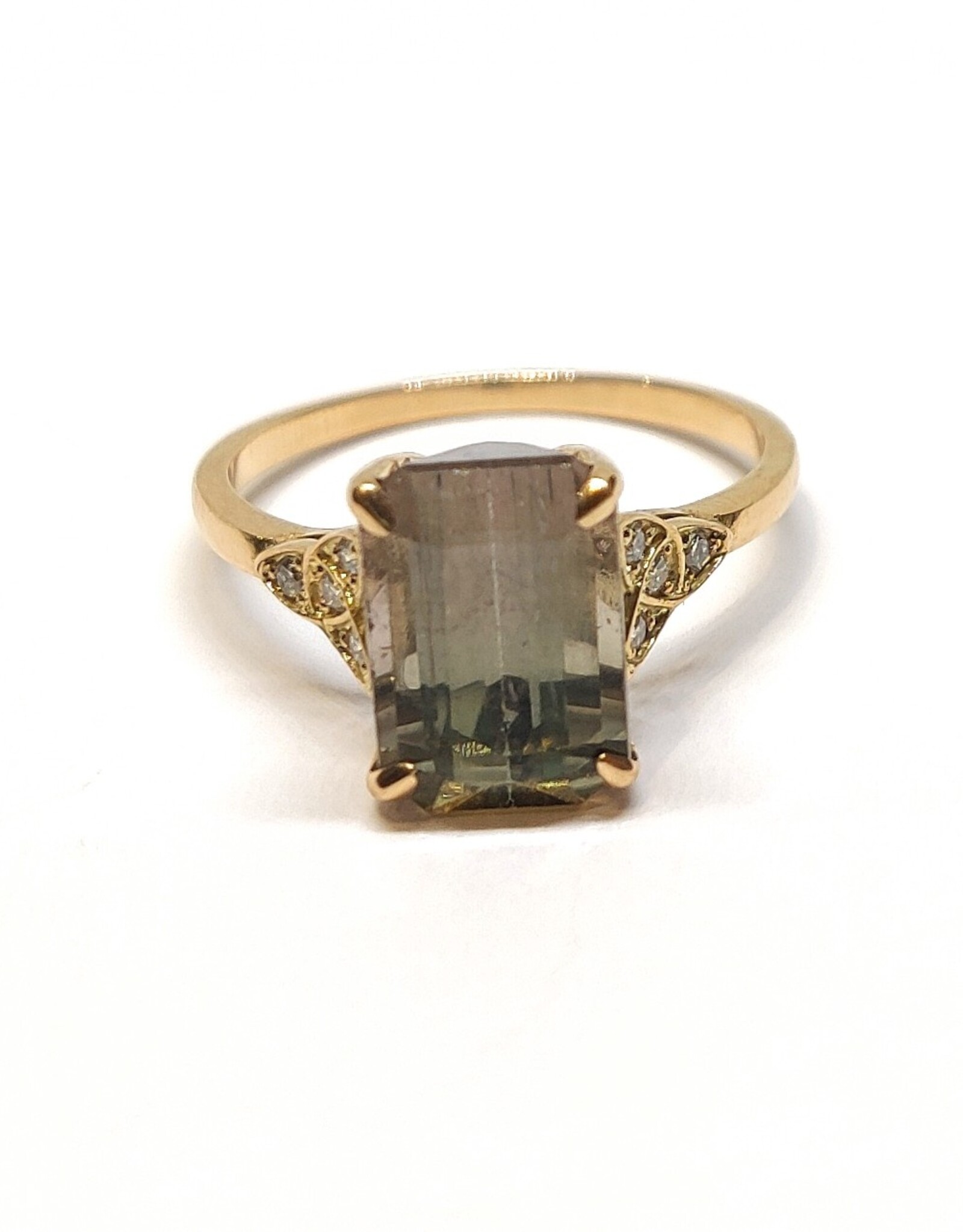 Bo Gold Ring - Goud - Tourmalijn - Diamant