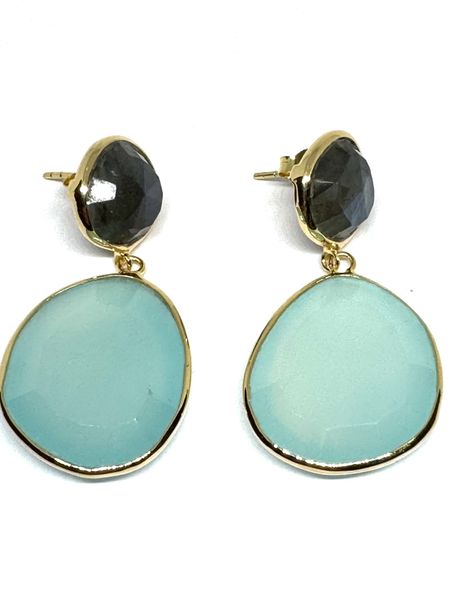 Sarah Lou Earrings - Calcedony - Labradorite