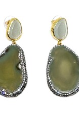 Sarah Lou Earrings - Agate - Cats Eye