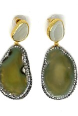 Sarah Lou Earrings - Agate - Cats Eye