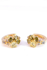 Rose Marie Earrings - Mini hoop olive green