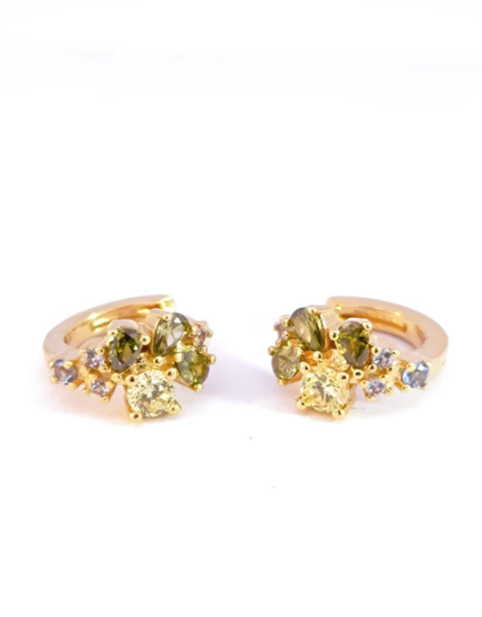 Rose Marie Earrings - Mini hoop olive green
