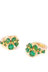 Rose Marie Earrings - Mini hoop green