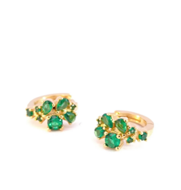 Rose Marie Earrings - Mini hoop green