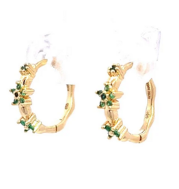 Rose Marie Earrings - Hoop - Green