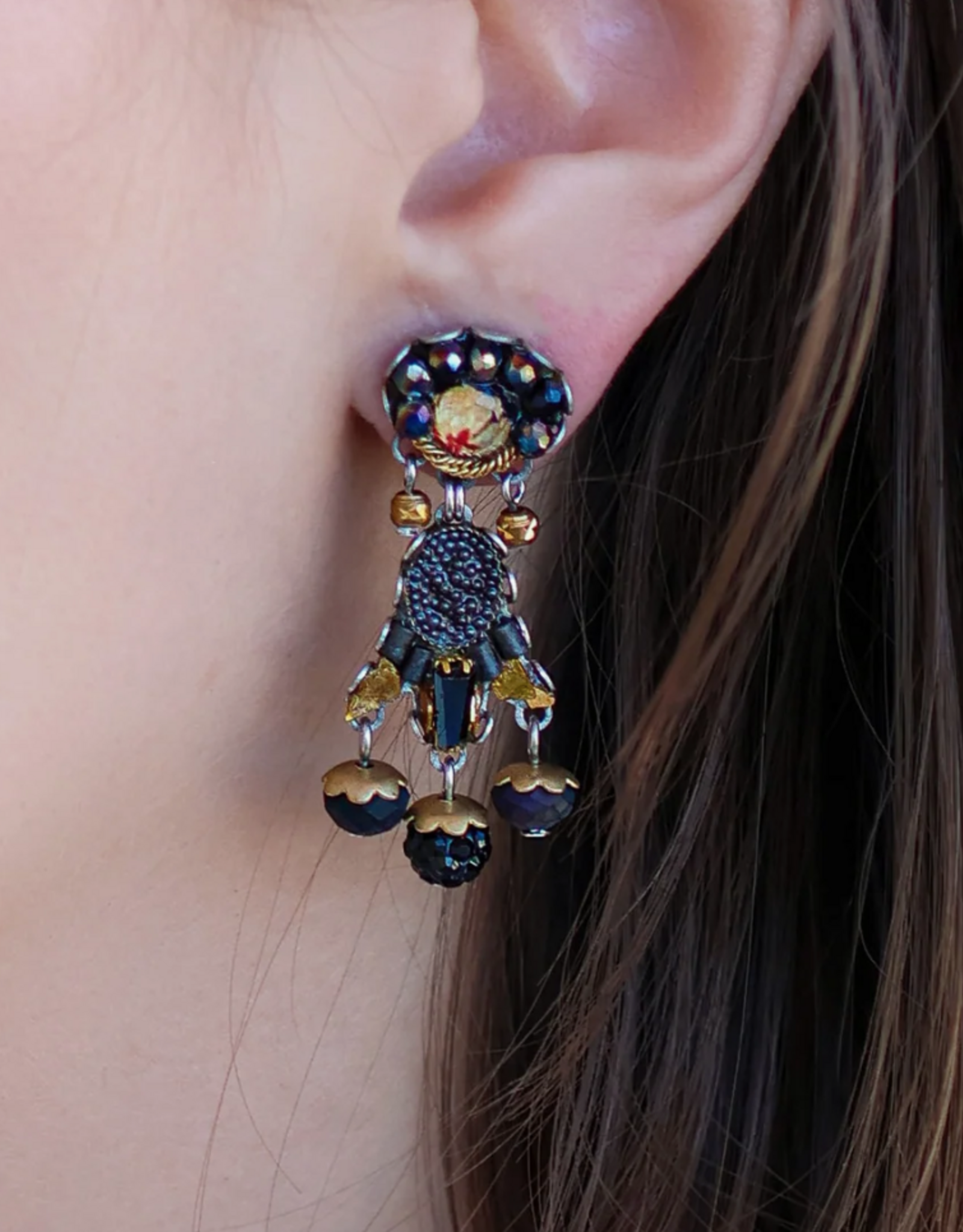 Ayala Bar Earrings  Obsidian Night