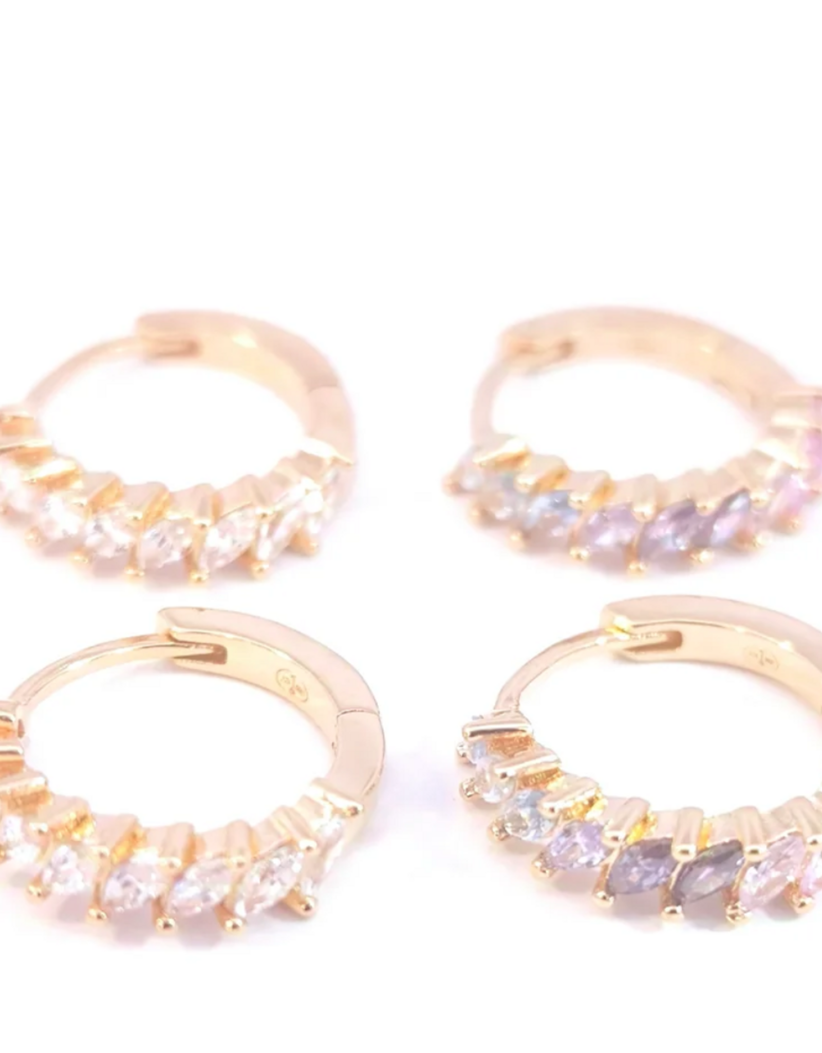 Rose Marie Earrings - Hoop  - Pink mix