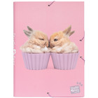 Studio Pets elasto-/foldermap Rabbits A4 34 x 24 cm karton roze