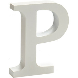 Pincello hobbyletter P junior 2 x 11 cm hout wit