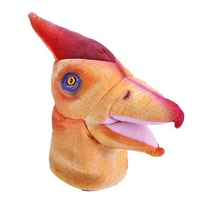 Wild Republic handpop T-Rex Pteranodon junior pluche oranje