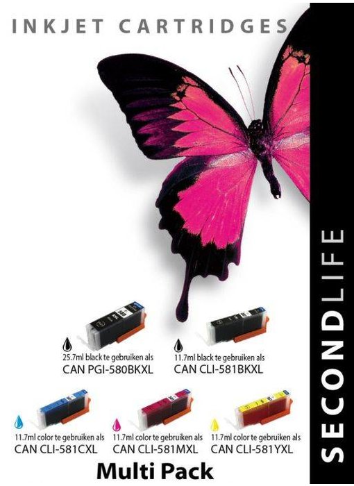 SecondLife SecondLife - Canon CLI 580 XL/581 Black Multipack