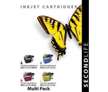 SecondLife SecondLife - Multipack Brother LC 3213 XL BK, C, M en Y