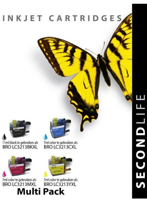 SecondLife SecondLife - Multipack Brother LC 3213 XL BK, C, M en Y