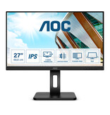 AOC OEM: 27P2Q New retail P2 Series - 27 inch - Full HD IPS LED Monitor - 1920x1080 - Pivot / HAS