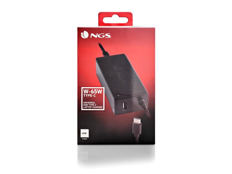 NGS W-65W TYPE C UNIVERSELE 65W USB TYPE C-LADER. 20V/3,25A.- Universele laptop / notebook adapter - 65w - Type C / TYPE-C - USB 5V/2A
