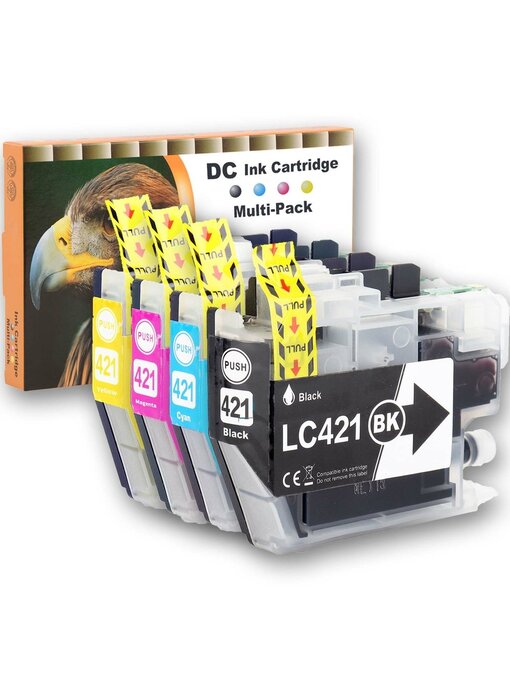 Brother DC Inktcartridges Multipack voor Brother LC421XL - 4stuks - Zwart/geel/rood/blauw |