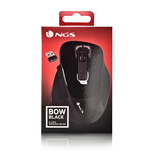 NGS BOW BLACK 5 BUTTONS OPTICAL WIRELESS MOUSE, ERGONOMIC, BIG SIZE