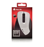 NGS BOW WHITE 5 BUTTONS OPTICAL WIRELESS MOUSE, ERGONOMIC, BIG SIZE