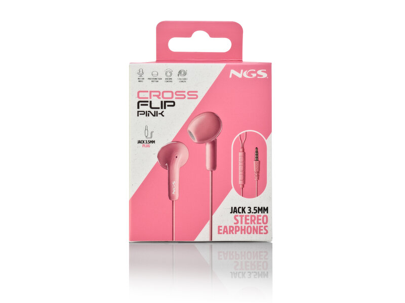 NGS CROSS FLIP PINK JACK 3.5mm CONNECTION - MICRO CONTROL BUTTONS