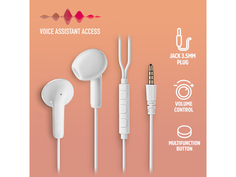 NGS CROSS FLIP WHITE JACK 3.5mm CONNECTION - MICRO CONTROL BUTTONS