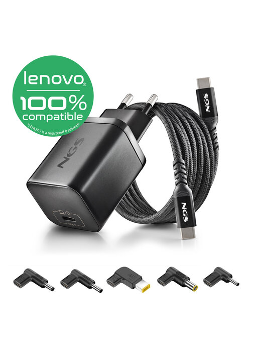 NGS BUD 65W-L USBC 65W POWER ADAPTER + 1,5M USBC CABLE + 5 TIPS