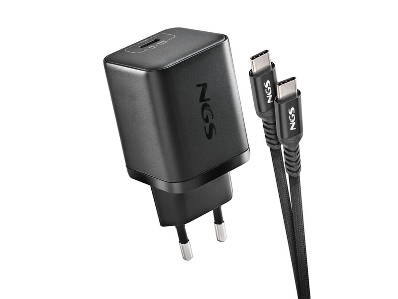 NGS BUD 65W-H USB-C 65W voedingsadapter + 1,5M USB-C kabel + 8 adaptertips