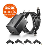 NGS BUD 65W-AC USB-C 65W voedingsadapter + 1,5M USB-C kabel + 4 ada