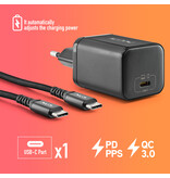 NGS BUD 65W-AC USB-C 65W voedingsadapter + 1,5M USB-C kabel + 4 ada