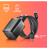 NGS BUD 65W-AC USB-C 65W voedingsadapter + 1,5M USB-C kabel + 4 ada