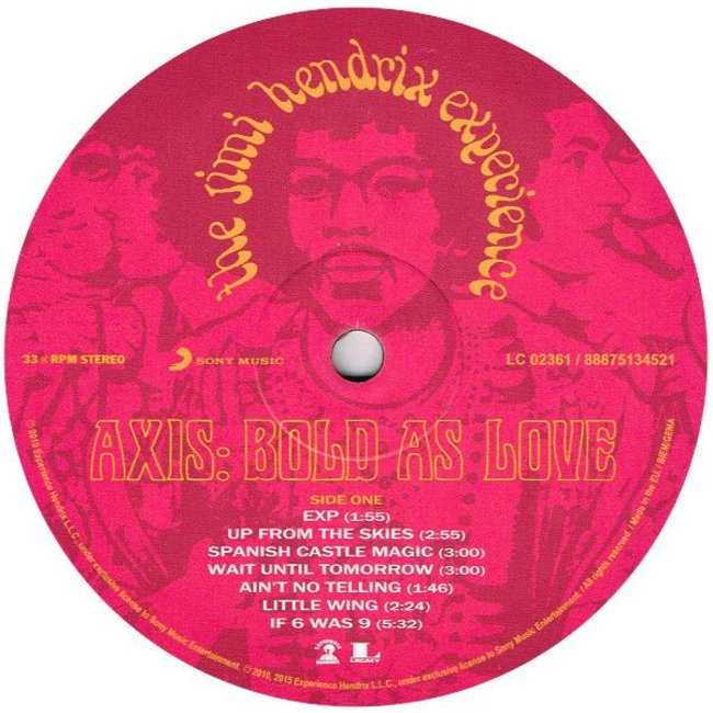 Jimi Hendrix / Experience Axis: Bold As Love (Stereo ) ( 180g vinyl LP )