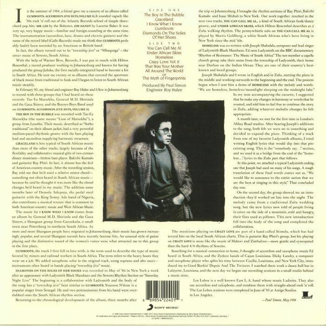 Simon & Garfunkel / Paul Simon Graceland  ( 180g vinyl LP )