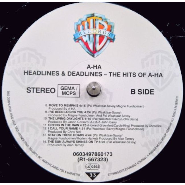A-HA The Hits Of A-Ha -Headlines And Deadlines -