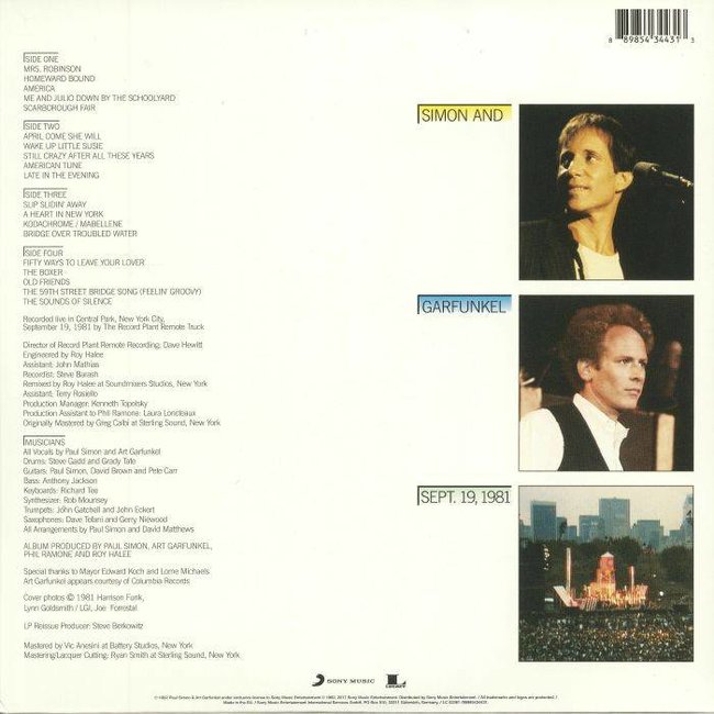 Simon & Garfunkel / Paul Simon Concert In Central Park ( 180g vinyl 2LP )