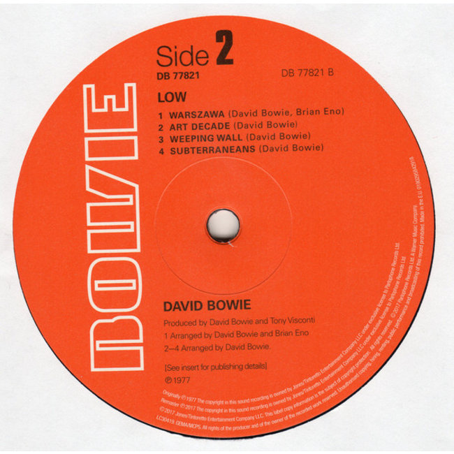David Bowie Low ( remaster 180g vinyl LP )