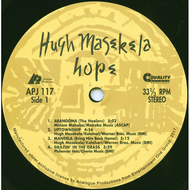Hugh Masekela Hope ( remaster HQ vinyl 2LP 33rpm )