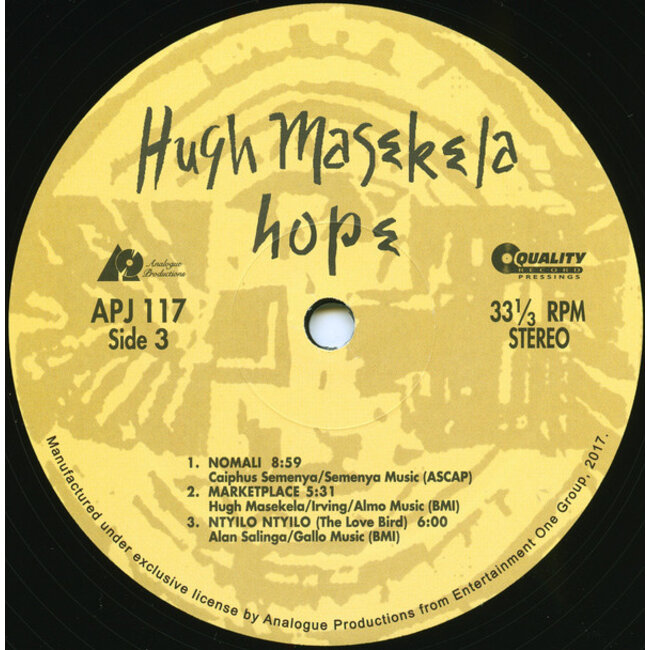 Hugh Masekela Hope ( remaster HQ vinyl 2LP 33rpm )