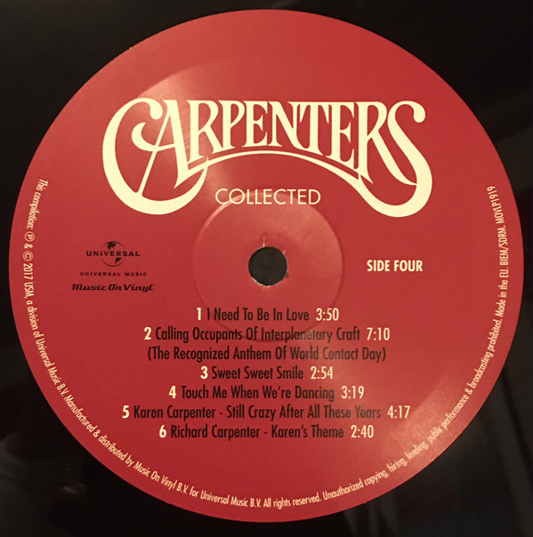 The Carpenters Collected 2lp Vinylvinyl the carpenters collected 2lp vinylvinyl