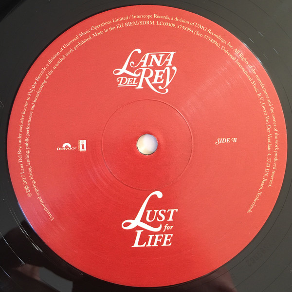 Lana Del Rey Love / Lust For Life (2017, Red Translucent
