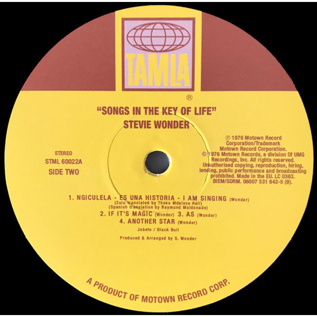 Stevie Wonder Songs In The Key Of Life (180g vinyl 2LP+bonus 7 inch ) VinylVinyl