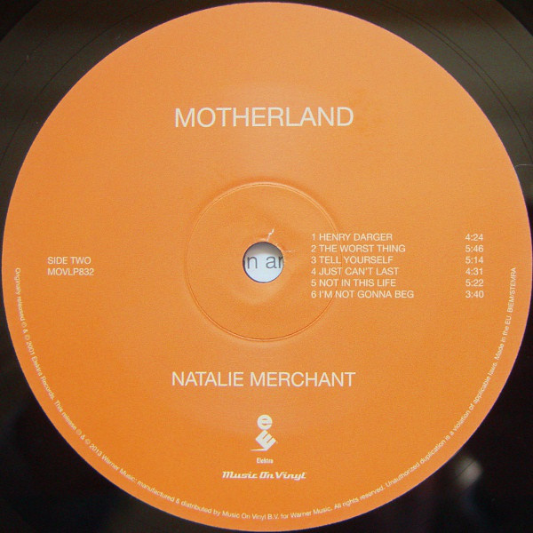 Natalie Merchant Motherland 180g Vinylvinyl vinylvinyl