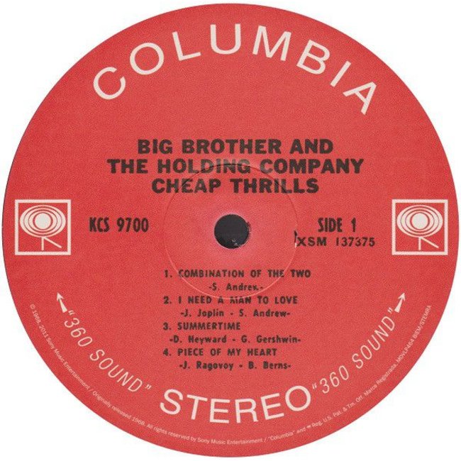 Janis Joplin Cheap Thrills ( Big Brother & The Holding Company )