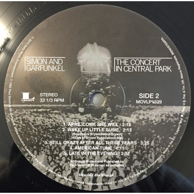 Simon & Garfunkel / Paul Simon Concert In Central Park ( 180g vinyl 2LP )
