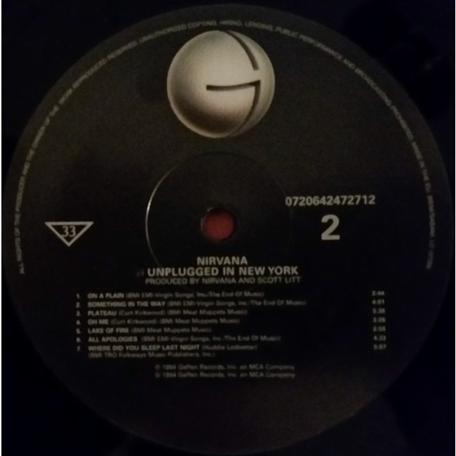 Nirvana MTV Unplugged In New York  ( 180g vinyl LP )