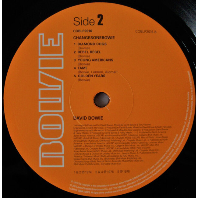David Bowie Changesonebowie ( Bowie's First Ever Best )   ( remaster 180g vinyl LP )