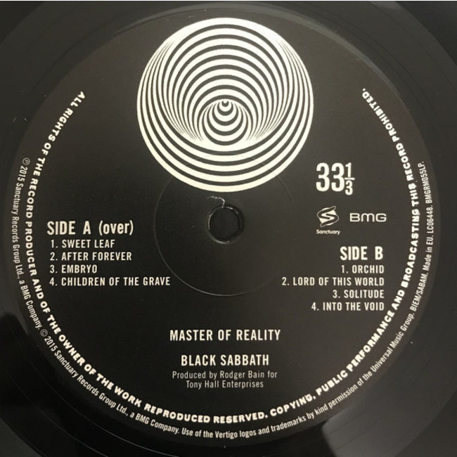 Black Sabbath Master of Reality ( 180g  vinyl LP )