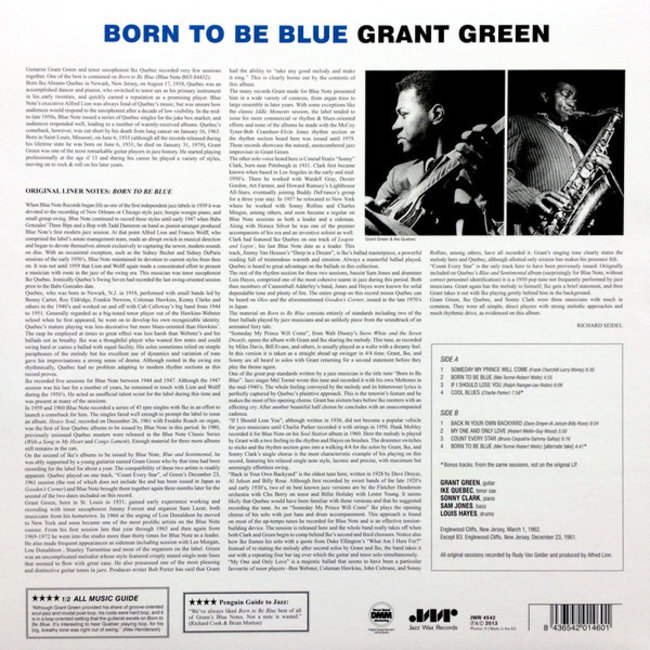 Grant Green Born to be Blue  ( w. Ike Quebec) ( 180g vinyl LP )