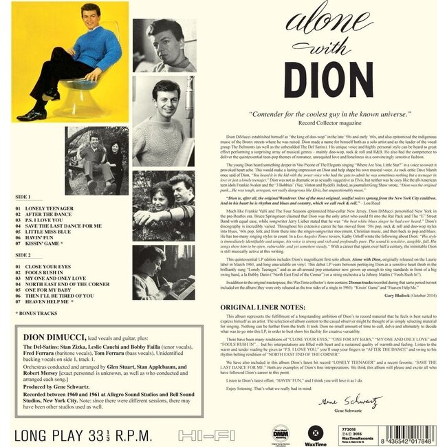 Dion Alone with Dion  + 2 Bonus Tracks  ( vinyl LP )
